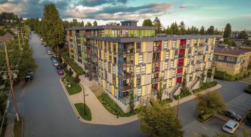 Apartments with balcony views of downtown Vancouver